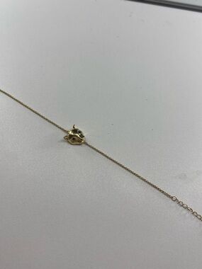 Vintage 925 Sterling Silver Gold Vermeil Cat Head Bracelet and Green Eyes